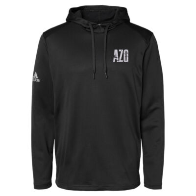 Adidas Textured Mixed Media Midweight Hooded Sweatshirt Thumbnail