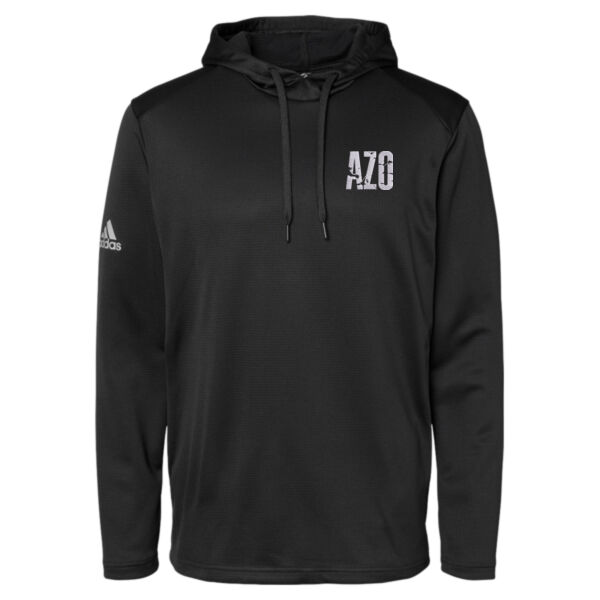 Adidas Textured Mixed Media Midweight Hooded Sweatshirt Thumbnail