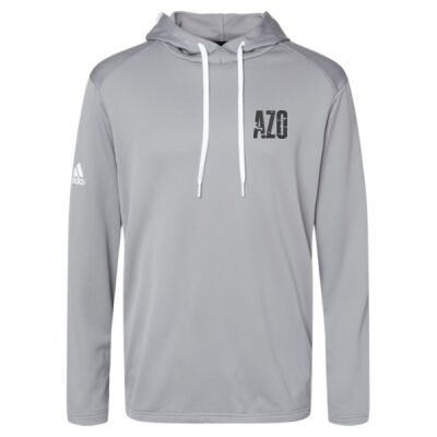 Adidas Textured Mixed Media Midweight Hooded Sweatshirt Thumbnail