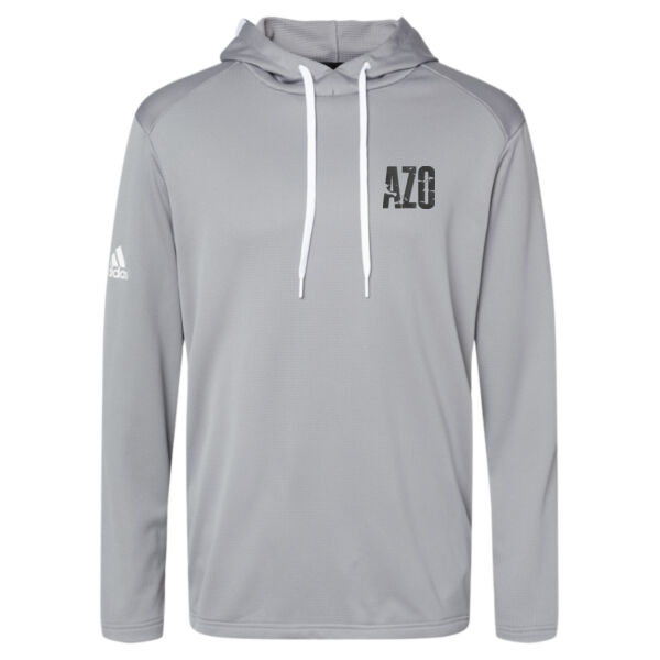 Adidas Textured Mixed Media Midweight Hooded Sweatshirt Thumbnail