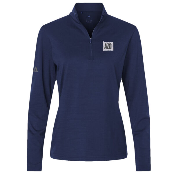 Adidas Women's Textured Stripe Quarter-Zip Pullover Thumbnail